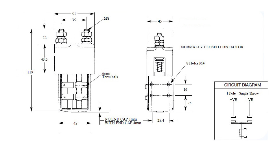Contactor, 1NO-DP, AL SW180L 72V